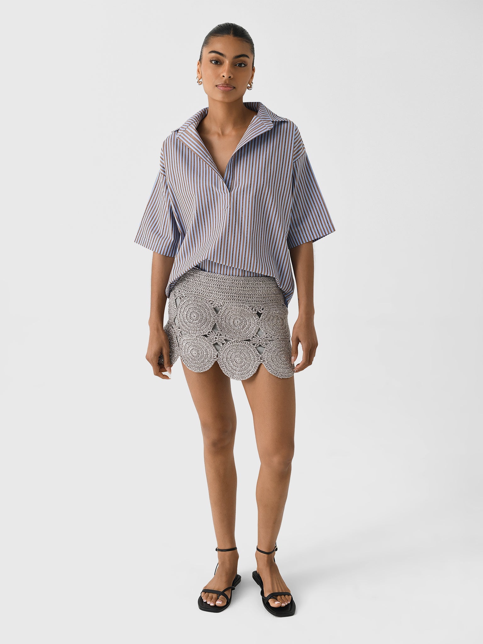 A Shirt Thing Women's Delilah Bling Stripes Shirt