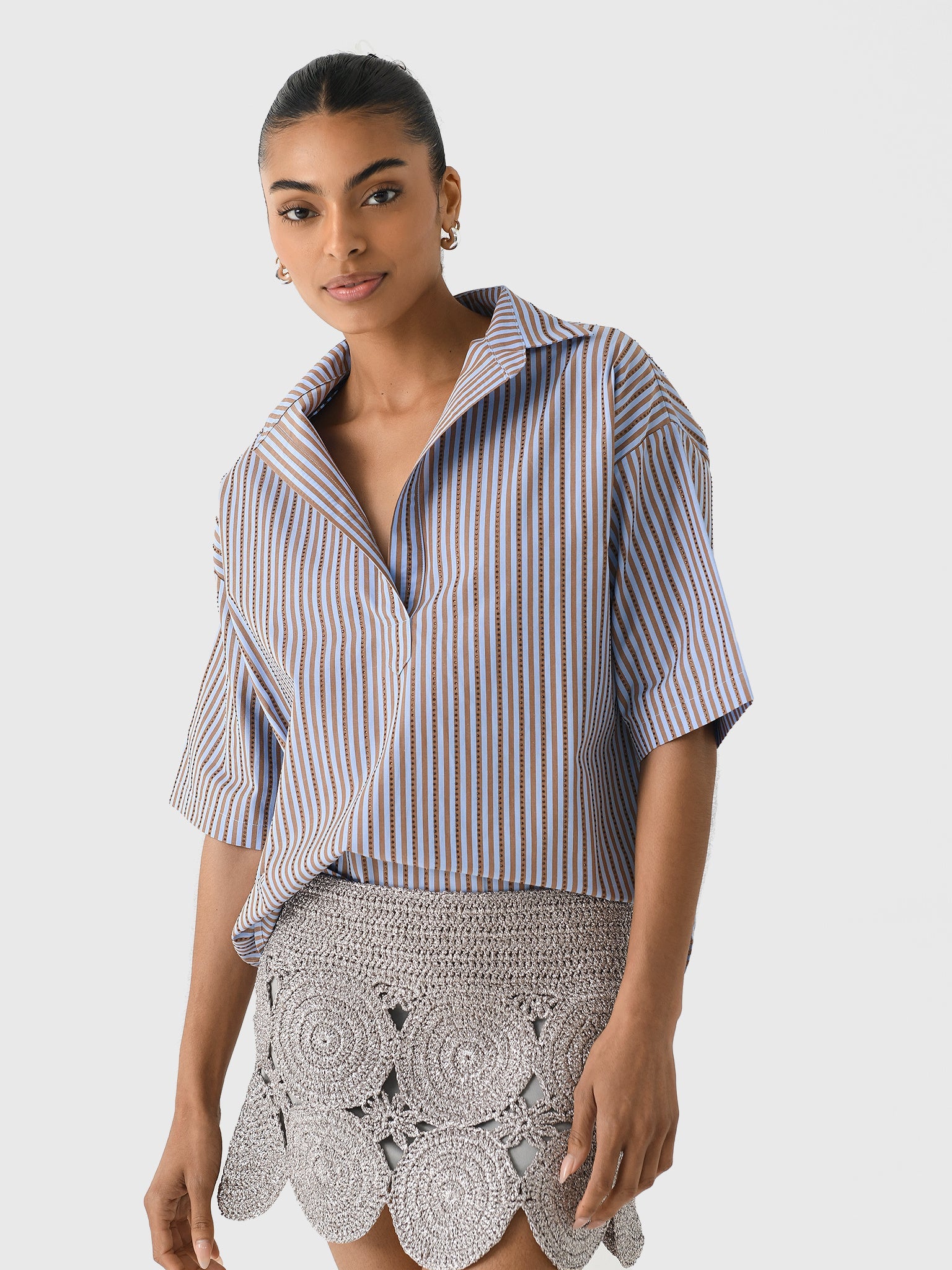 A Shirt Thing Women's Delilah Bling Stripes Shirt