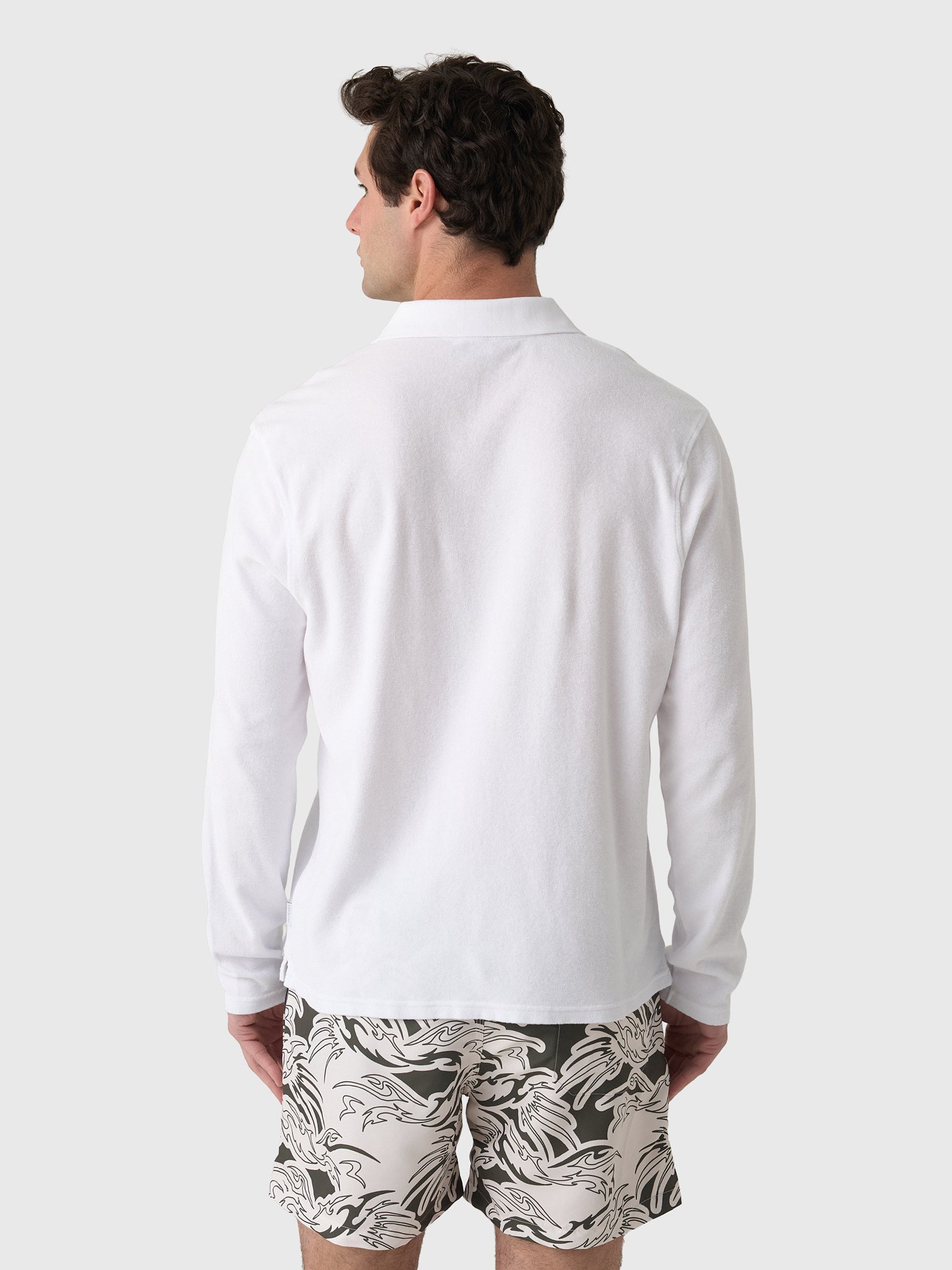04651 / A Trip In A Bag Men's Terry Johnny Long Sleeve Polo