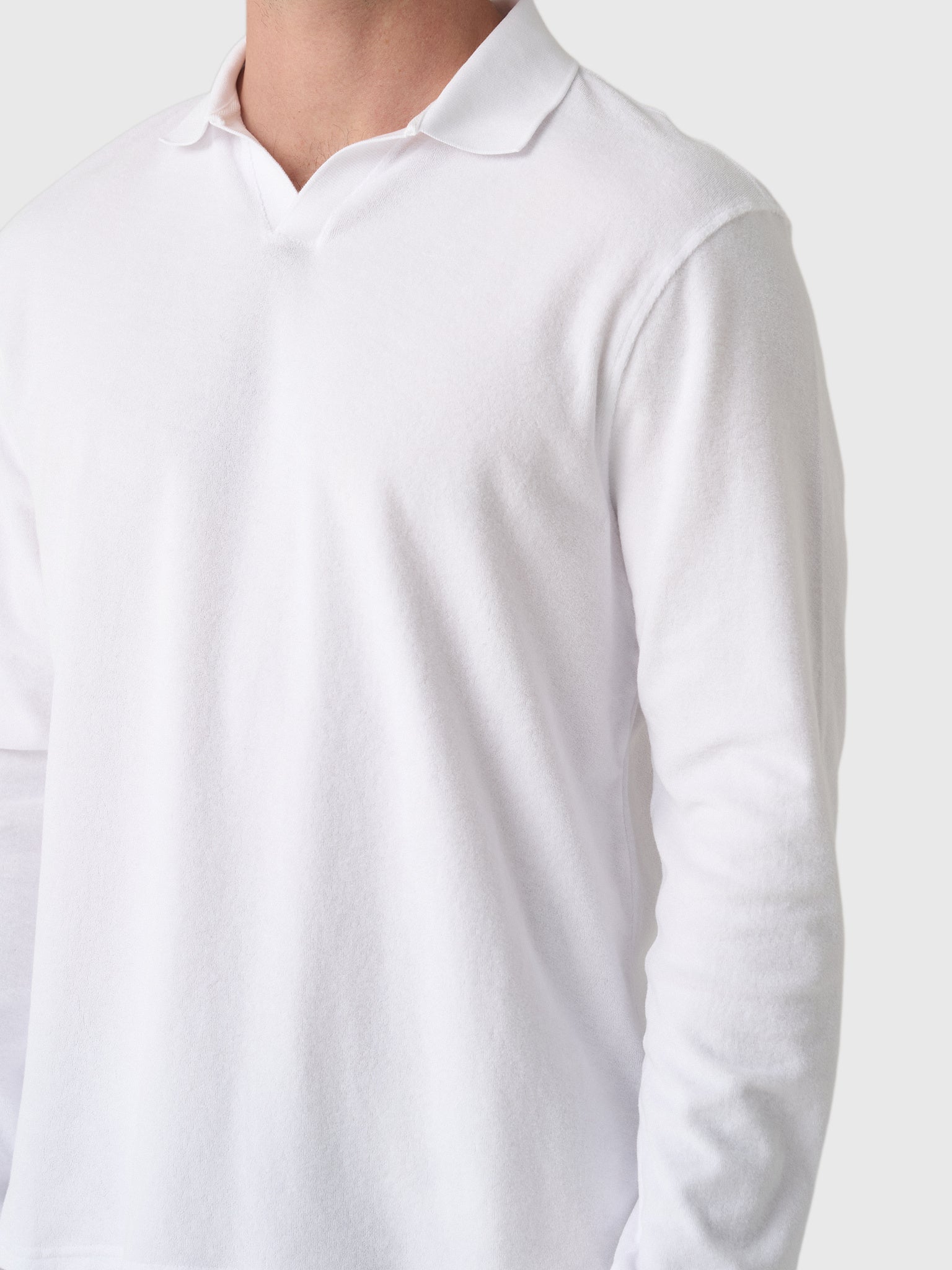 04651 / A Trip In A Bag Men's Terry Johnny Long Sleeve Polo