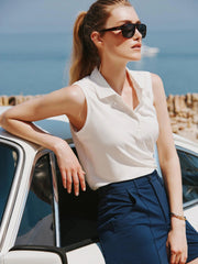 A.Putnam Women's Classic Sleeveless Cropped Polo