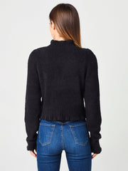525 Women's Cropped Ruffle Mock Neck Sweater