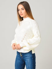525 Women's Foil Mock Neck Sweater