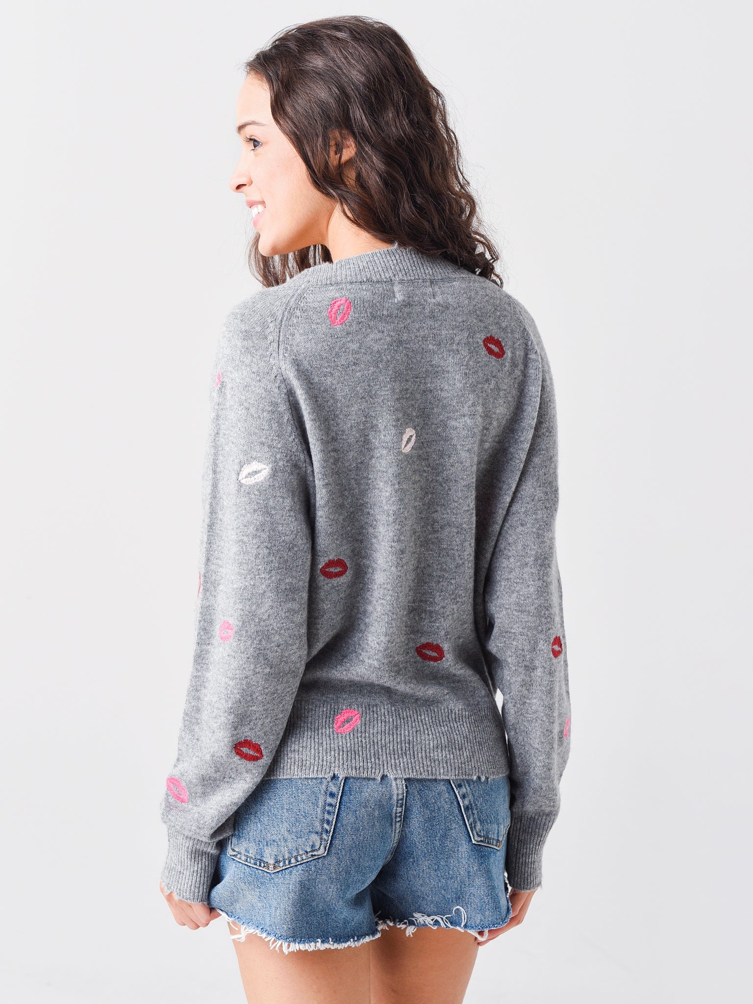 27 Miles Women's Giullia Embroidered Lips Sweater