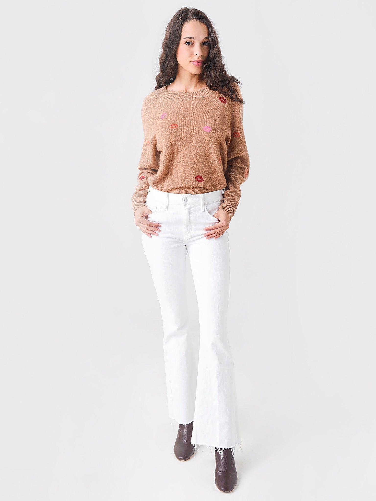 27 Miles Women's Giullia Embroidered Lips Sweater