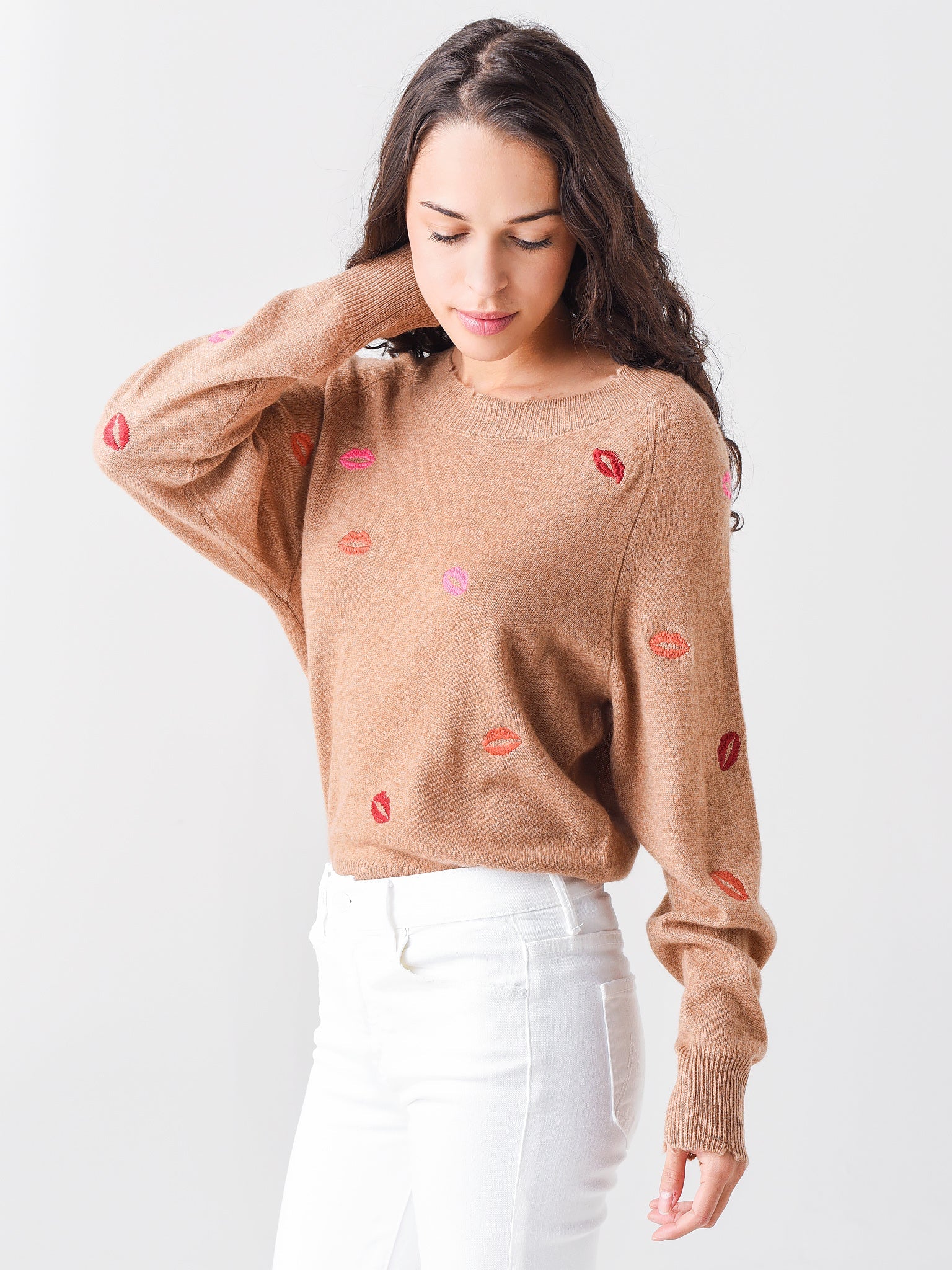 27 Miles Women's Giullia Embroidered Lips Sweater