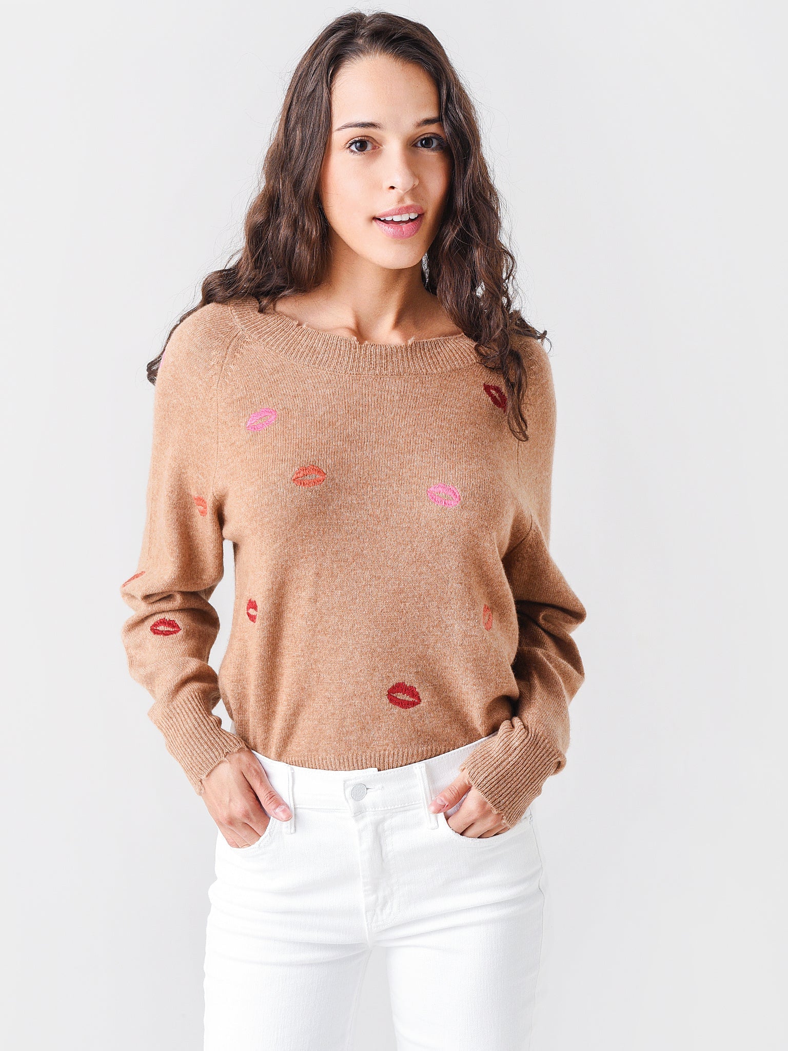 27 Miles Women's Giullia Embroidered Lips Sweater