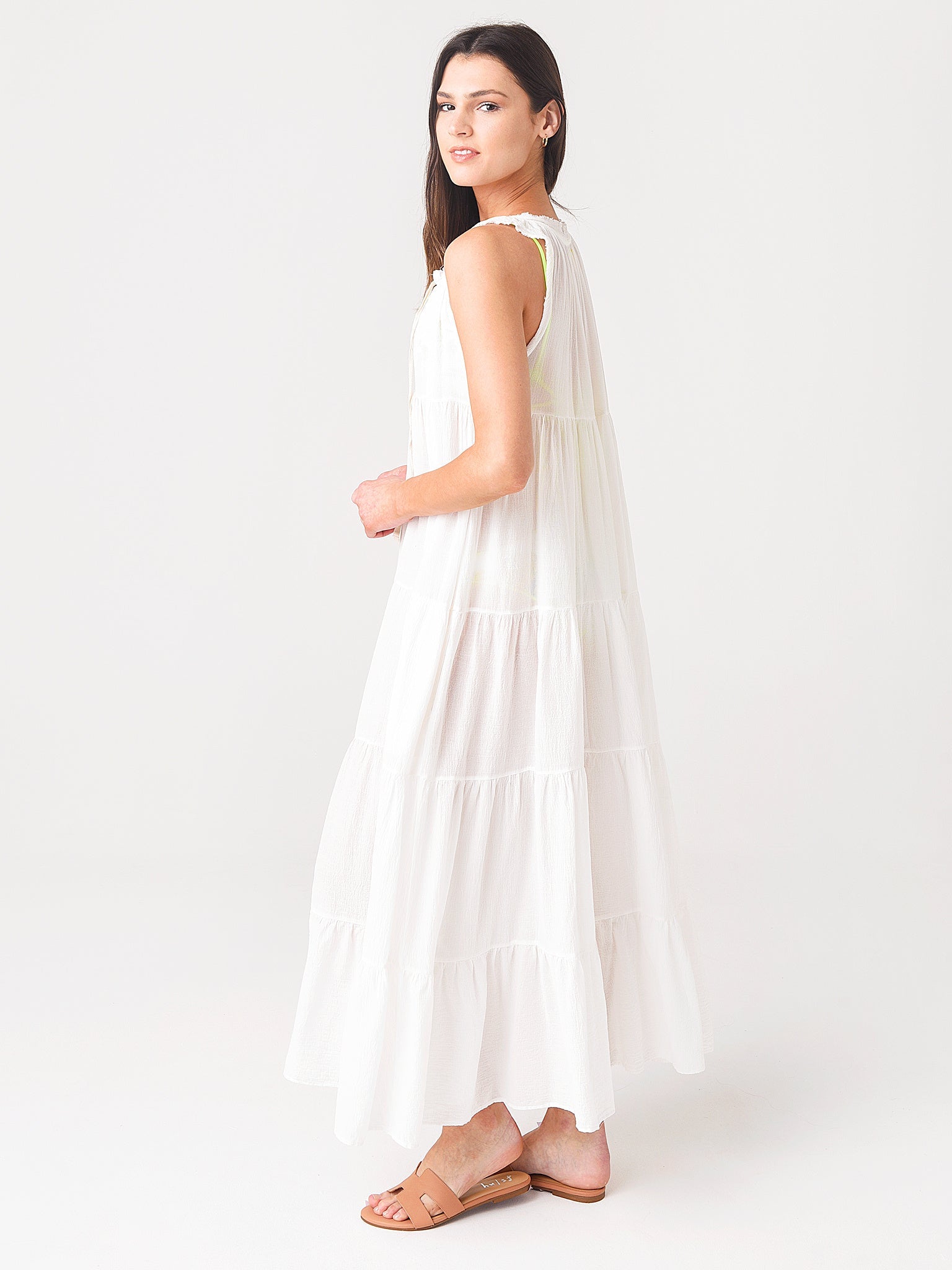 9 Seed Women's Core Cotton Sleeveless Tier Maxi Dress