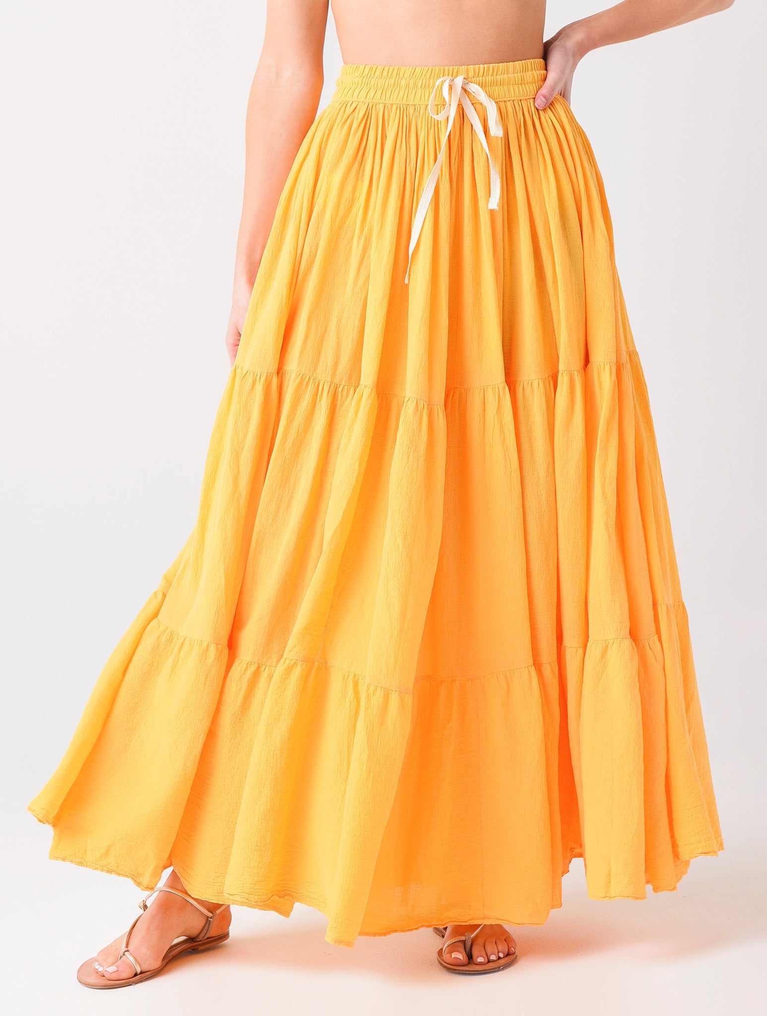 9 Seed Women's Core Cotton Tier Martinique Maxi Skirt
