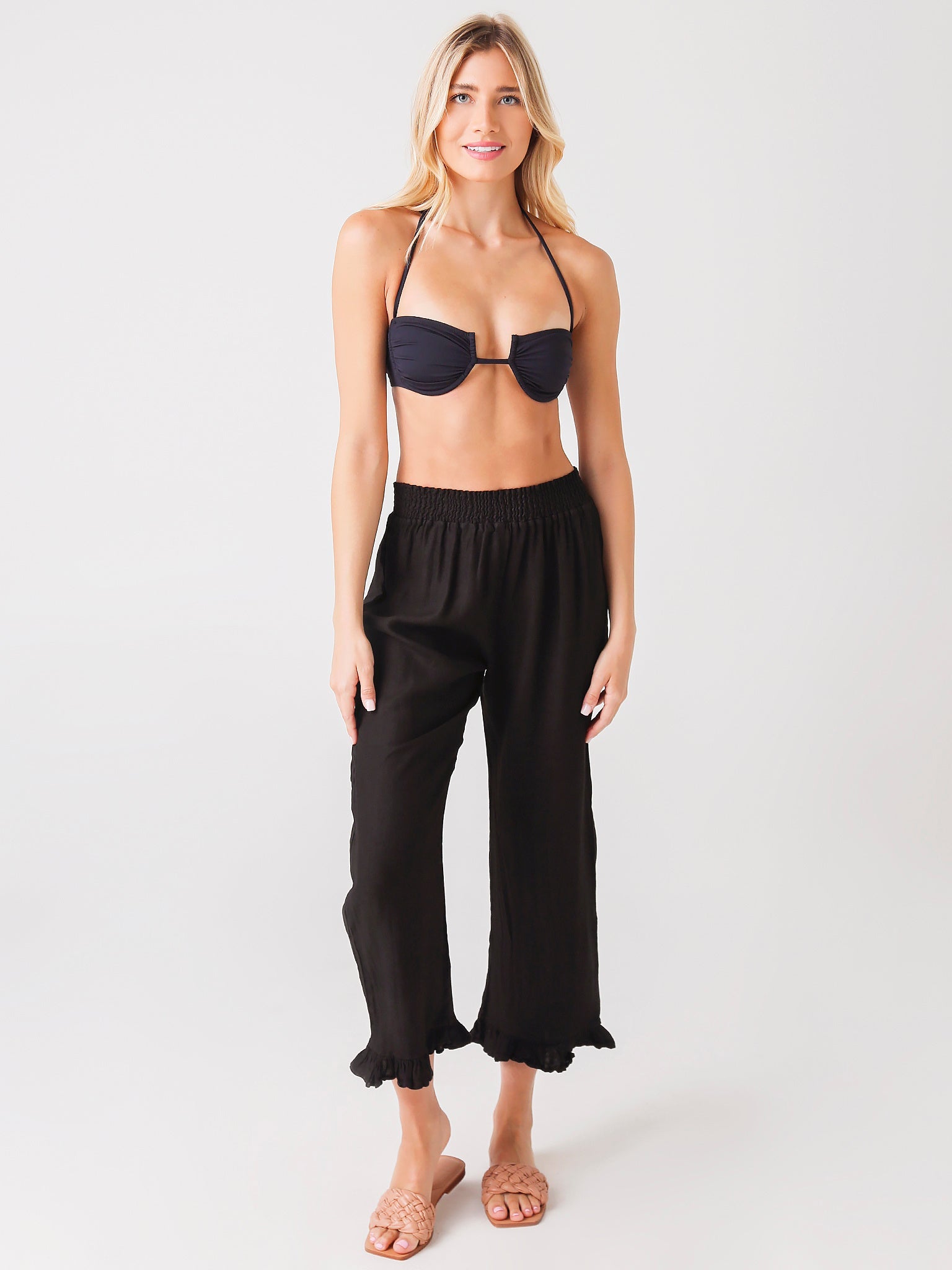 9 Seed Linen Ruffle Bottom Pant