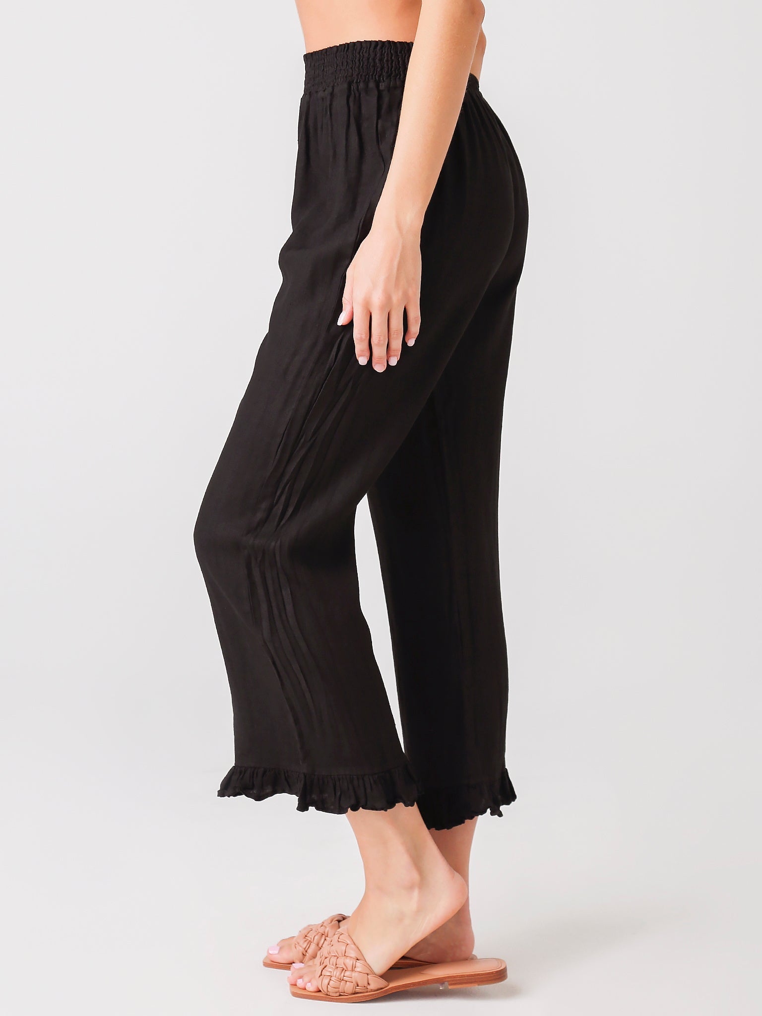 9 Seed Linen Ruffle Bottom Pant