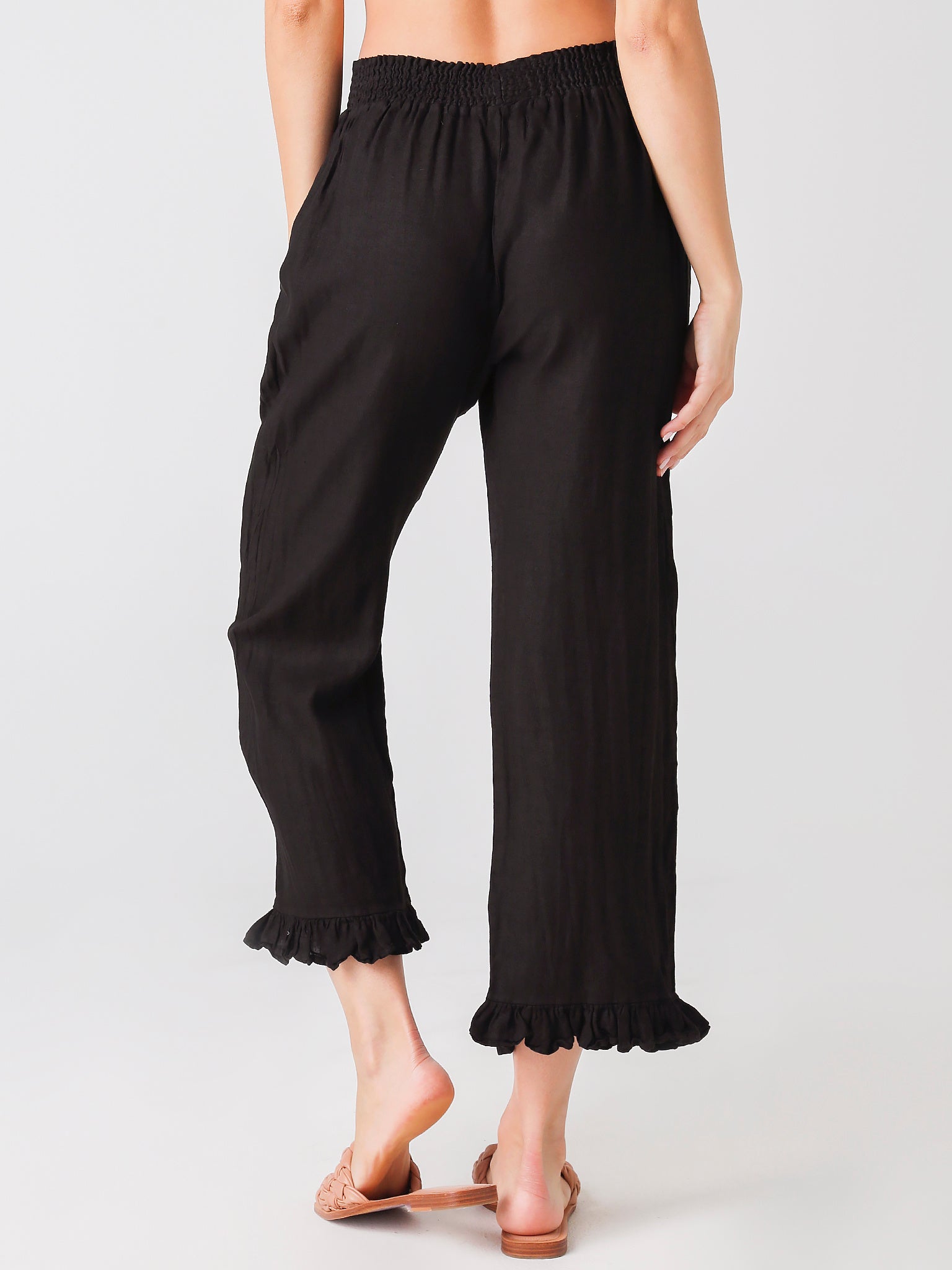 9 Seed Linen Ruffle Bottom Pant