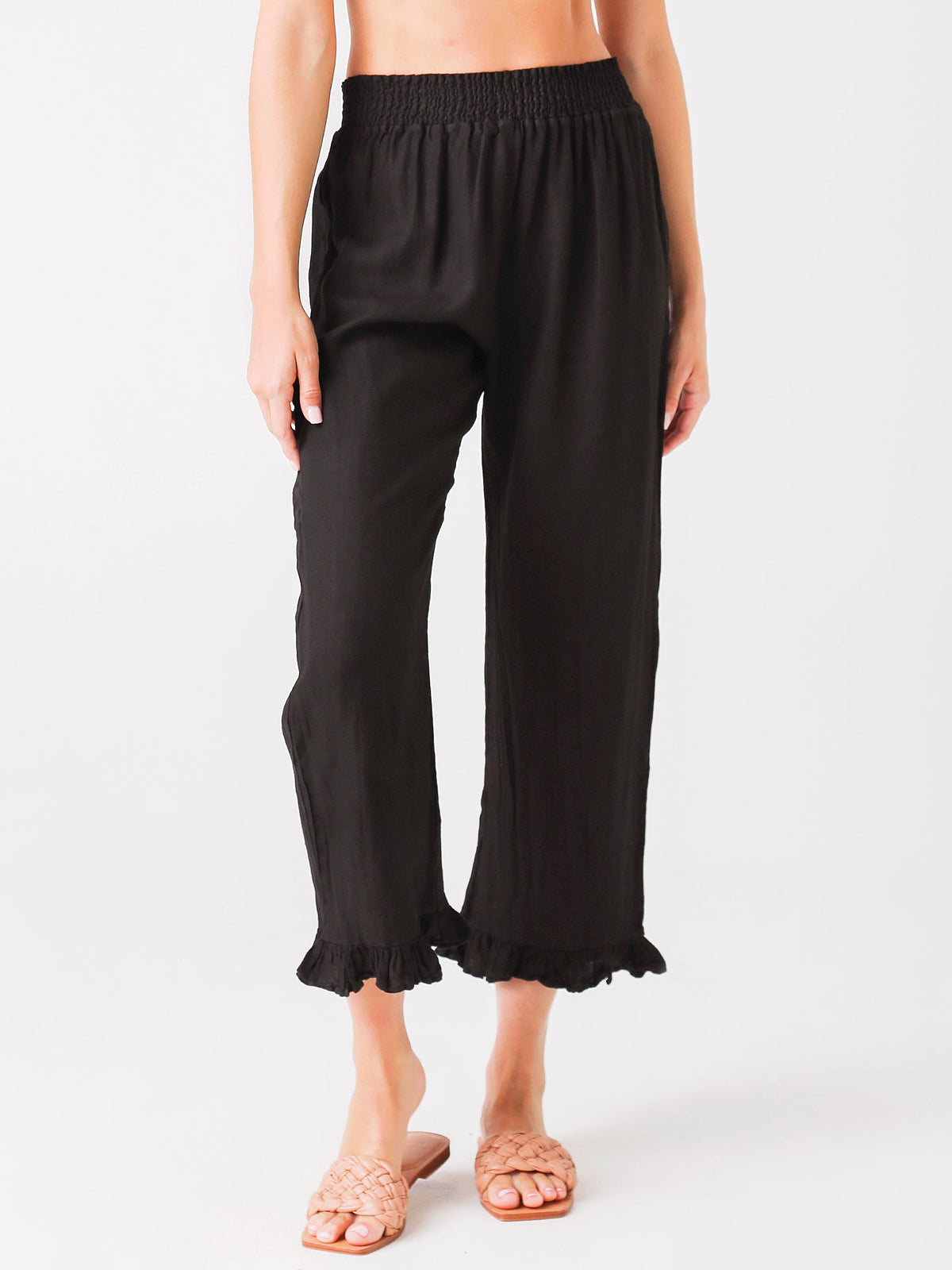 9 Seed Linen Ruffle Bottom Pant