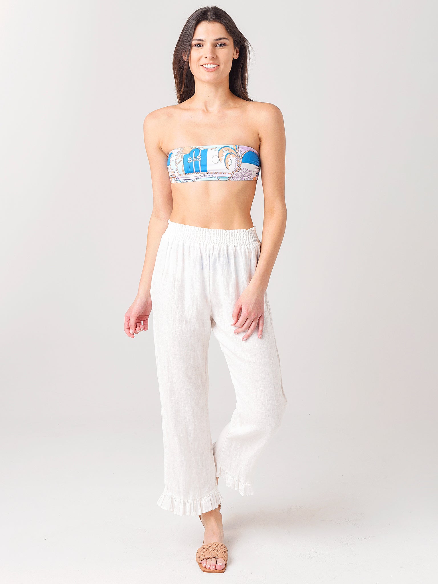 9 Seed Linen Ruffle Bottom Pant