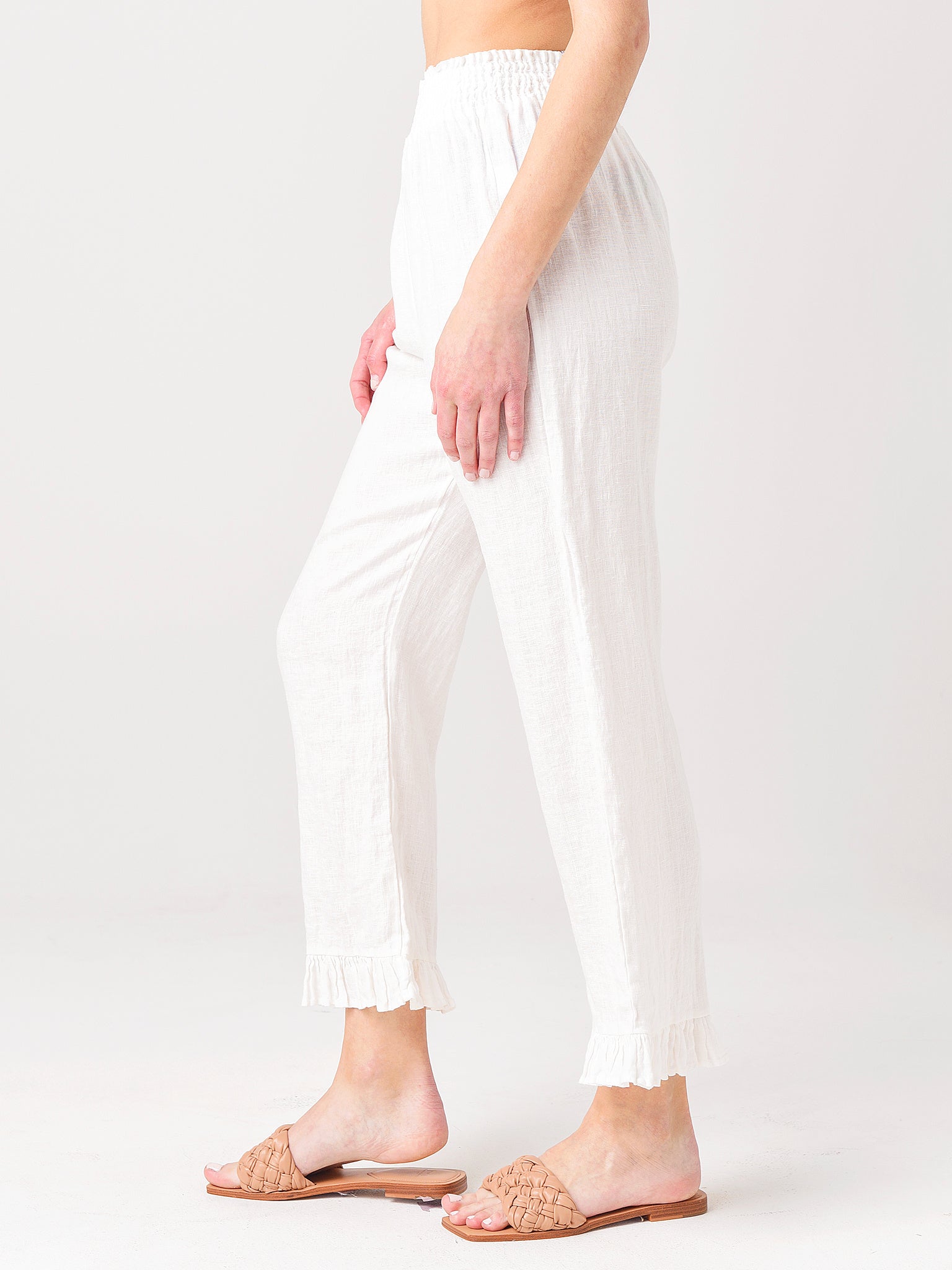 9 Seed Linen Ruffle Bottom Pant