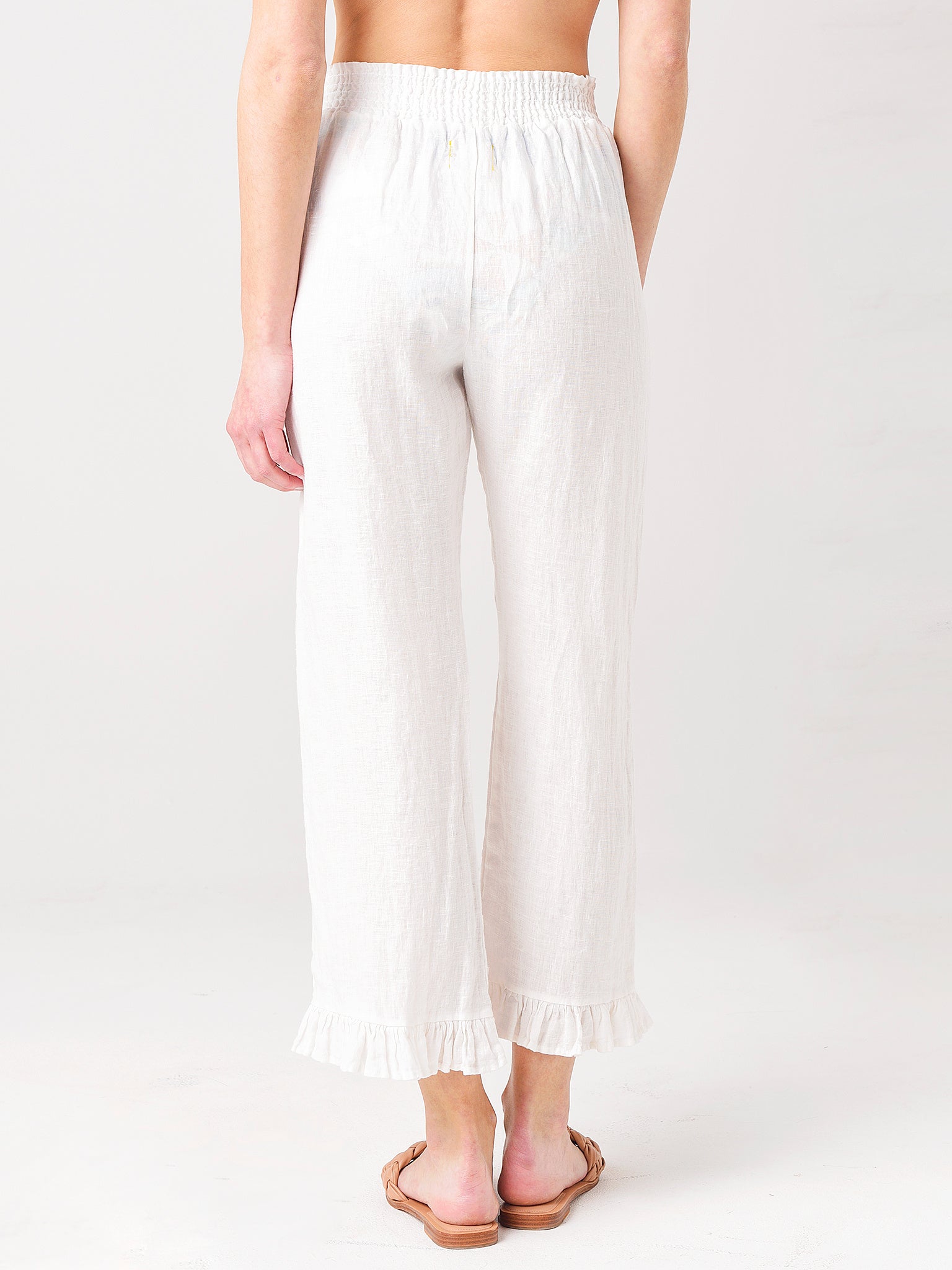 9 Seed Linen Ruffle Bottom Pant