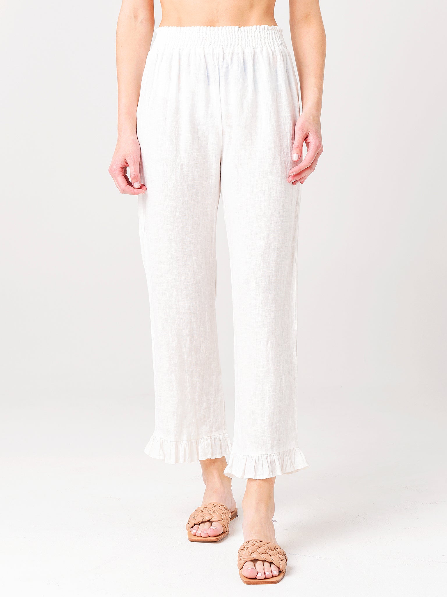 9 Seed Linen Ruffle Bottom Pant
