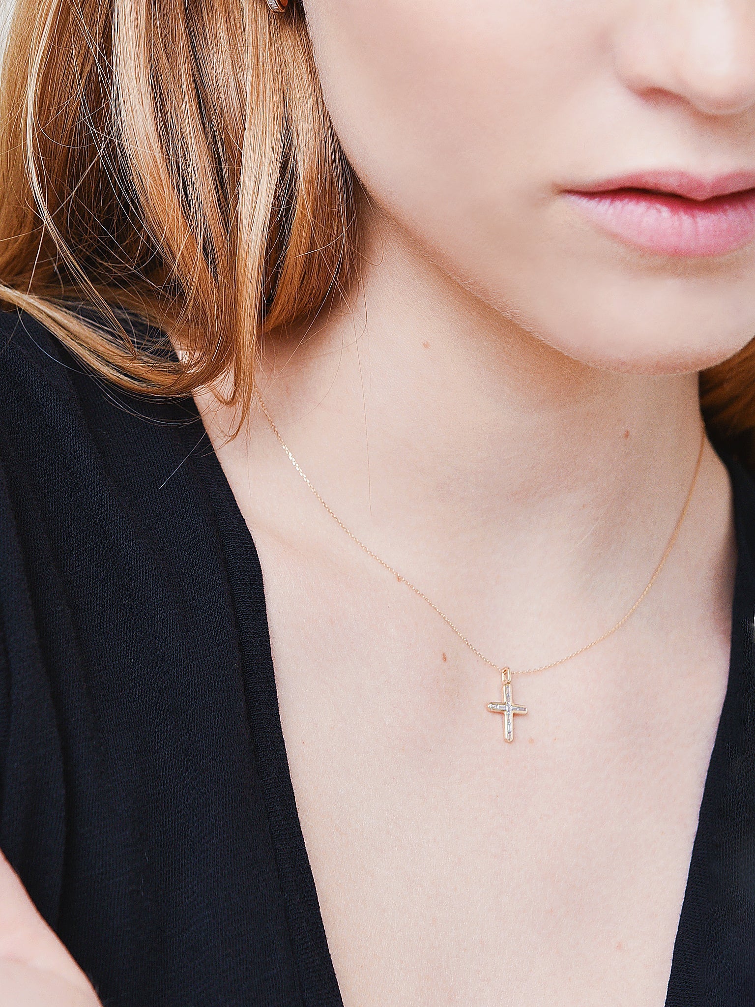 Adina Reyter Women's Baguette Cross Necklace