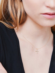 Adina Reyter Women's Baguette Cross Necklace