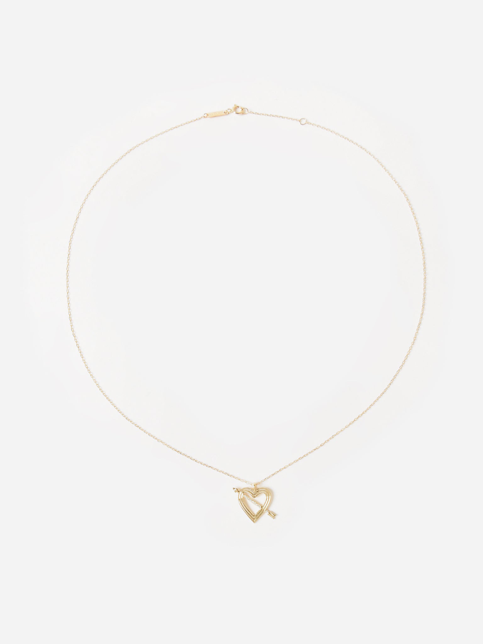 Adina Reyter Pavé Open Heart Arrow Necklace