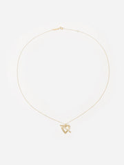 Adina Reyter Pavé Open Heart Arrow Necklace