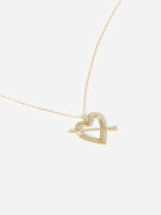 Adina Reyter Pavé Open Heart Arrow Necklace