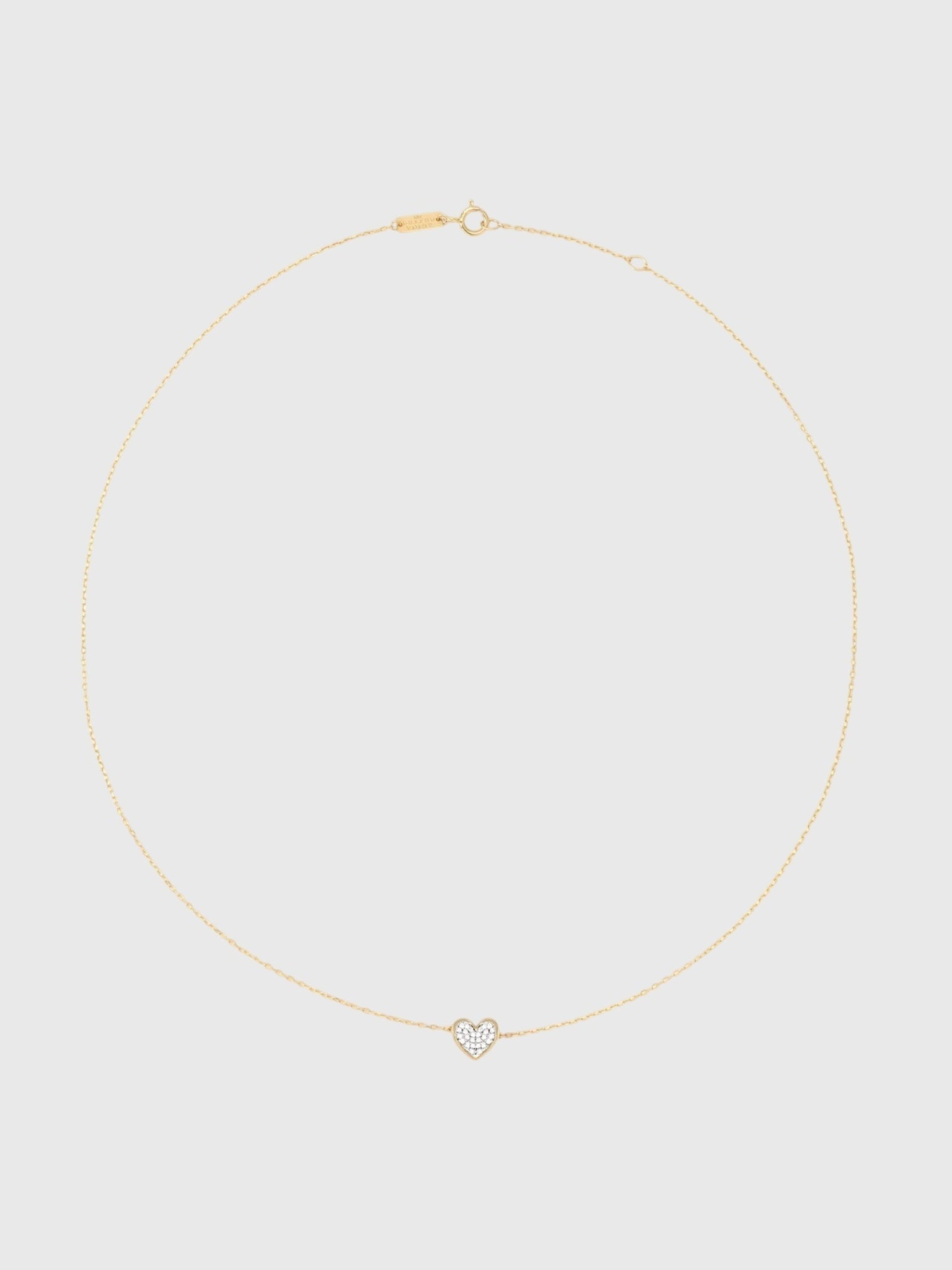 Adina Reyter Tiny Pavé Folded Heart Necklace