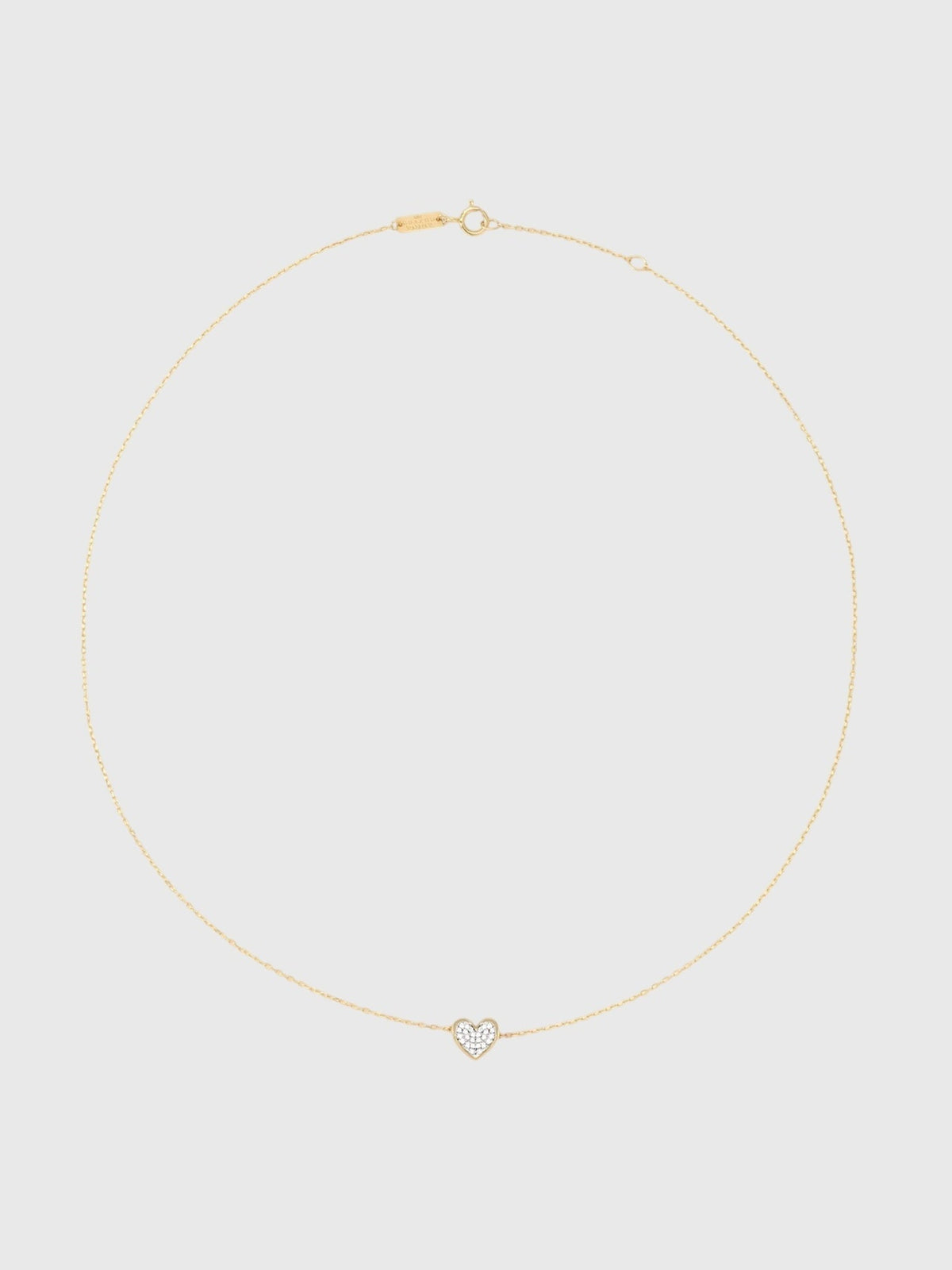 Adina Reyter Tiny Pavé Folded Heart Necklace