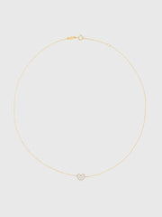 Adina Reyter Tiny Pavé Folded Heart Necklace