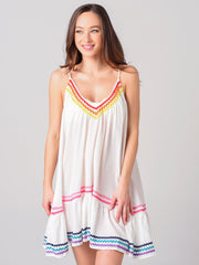 9 Seed Women's St. Tropez With Rainbow Ric-Rac Dress