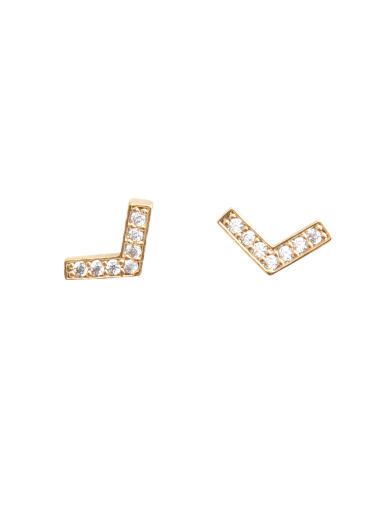 12K Gold Clear Cz Post